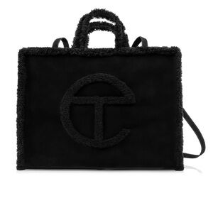 TelfarxUGG Black Shearling Shopping Bag